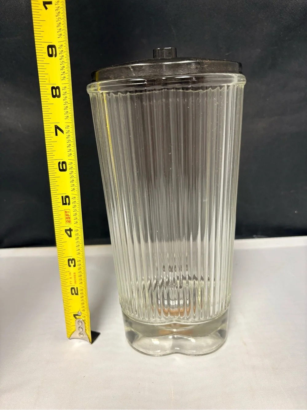VINTAGE WARING CLOVER LEAF RIBBED PYREX GLASS BLENDER PITCHER W/LID NO CHIPS